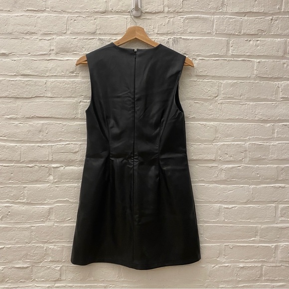 Abercrombie & Fitch || Faux Leather Mini Dress Black SP Small Petite NWT - Picture 4 of 8